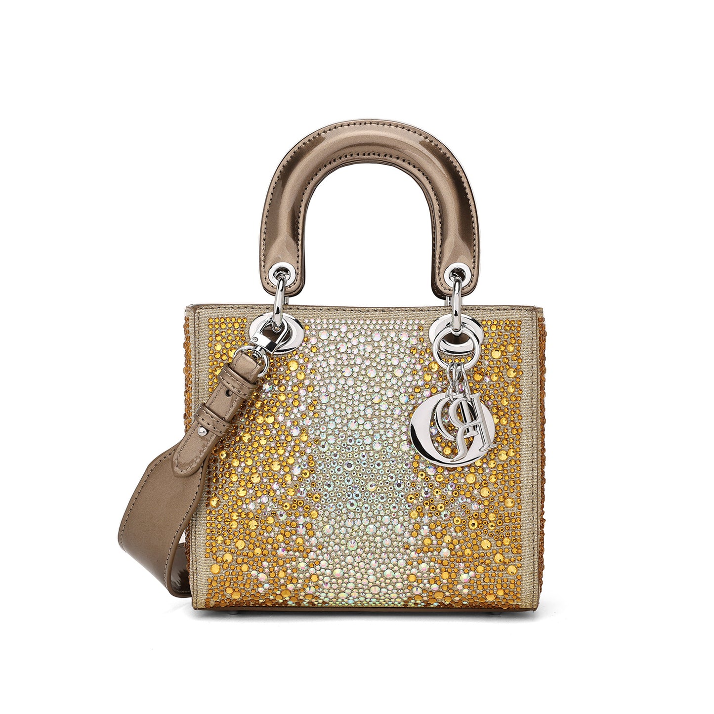 Women's Cowhide Fashionable Exquisite French Minority Rhinestone King Diamond Bags