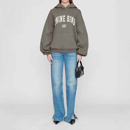 Early Autumn North American Niche Classic Letter Printing Washed Sweaters
