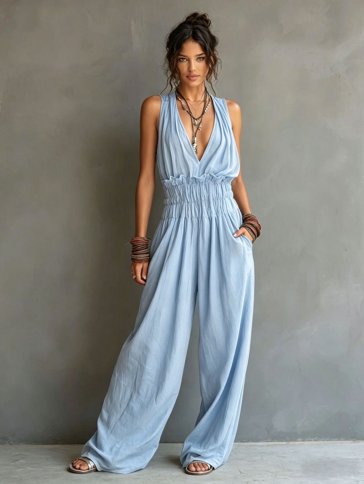 Women's Summer French Beach Vacation Afternoon Tea Women's Jumpsuit/clothing