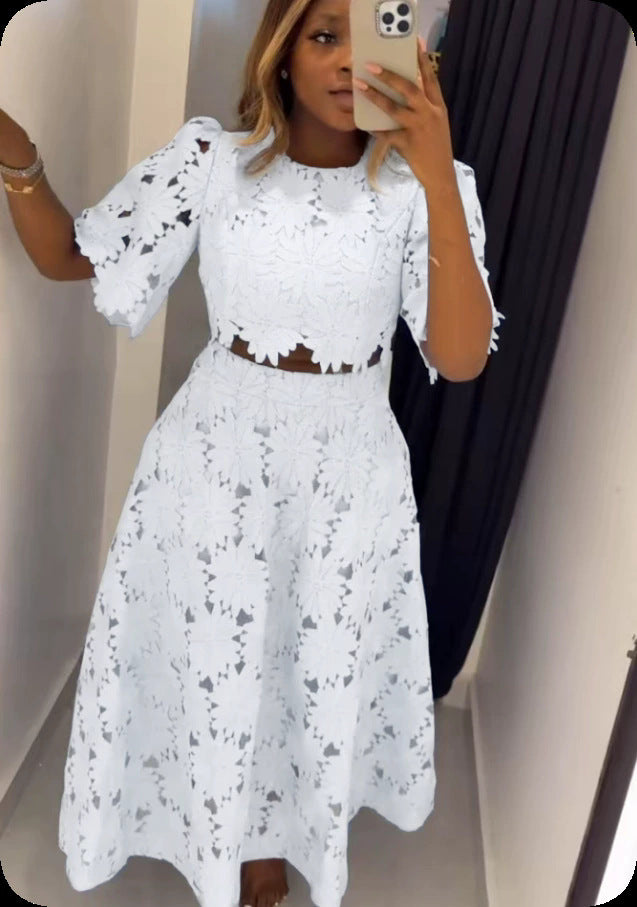 Women's French Style Design Hollow Fashion Casual Suits