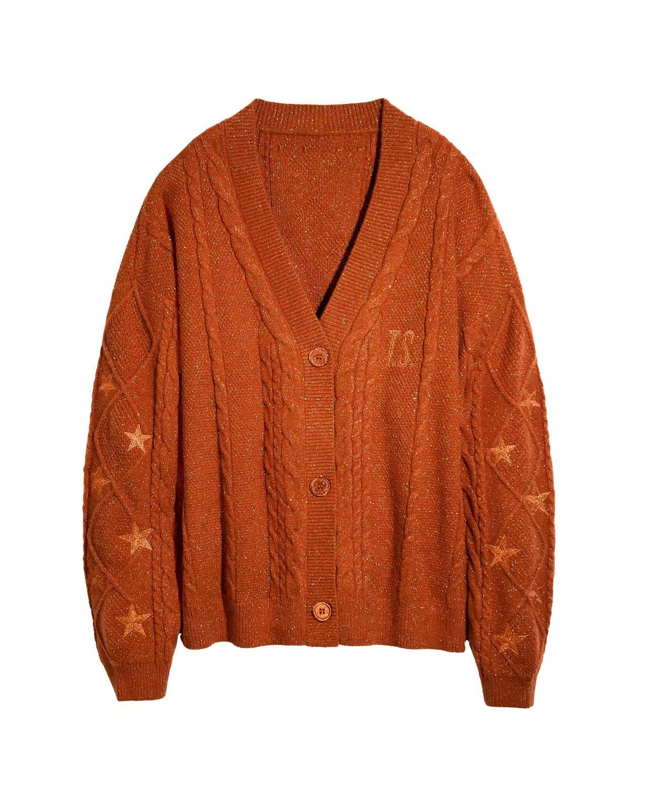 Moldy Taylor Orange Embroidery Loose Idle Sweaters