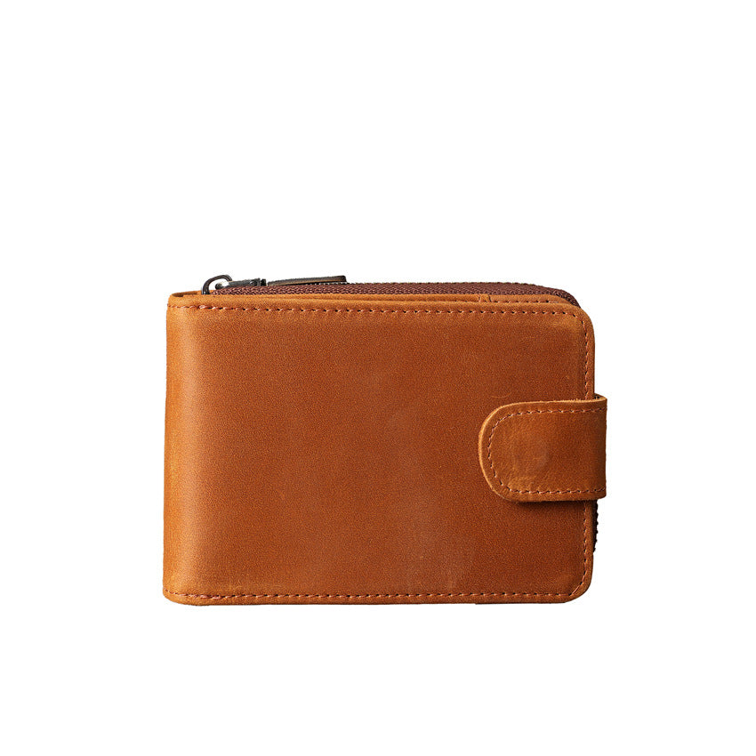 Men's Genuine Leather License Expanding First Layer Card Holder