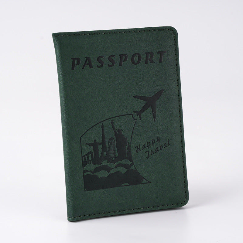 Creative Airplane Embossing Passport Cover Document Card Holder