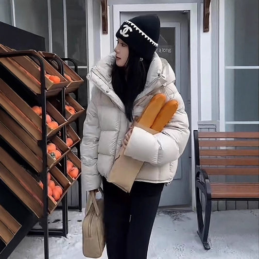 Fluffy Puff Hooded White Duck Down Coats