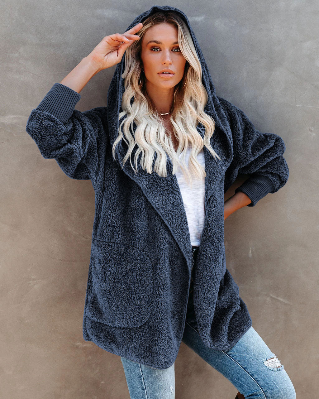 Women's Autumn Long-sleeved Casual Hooded Solid Color Women's Sweater, Sweater