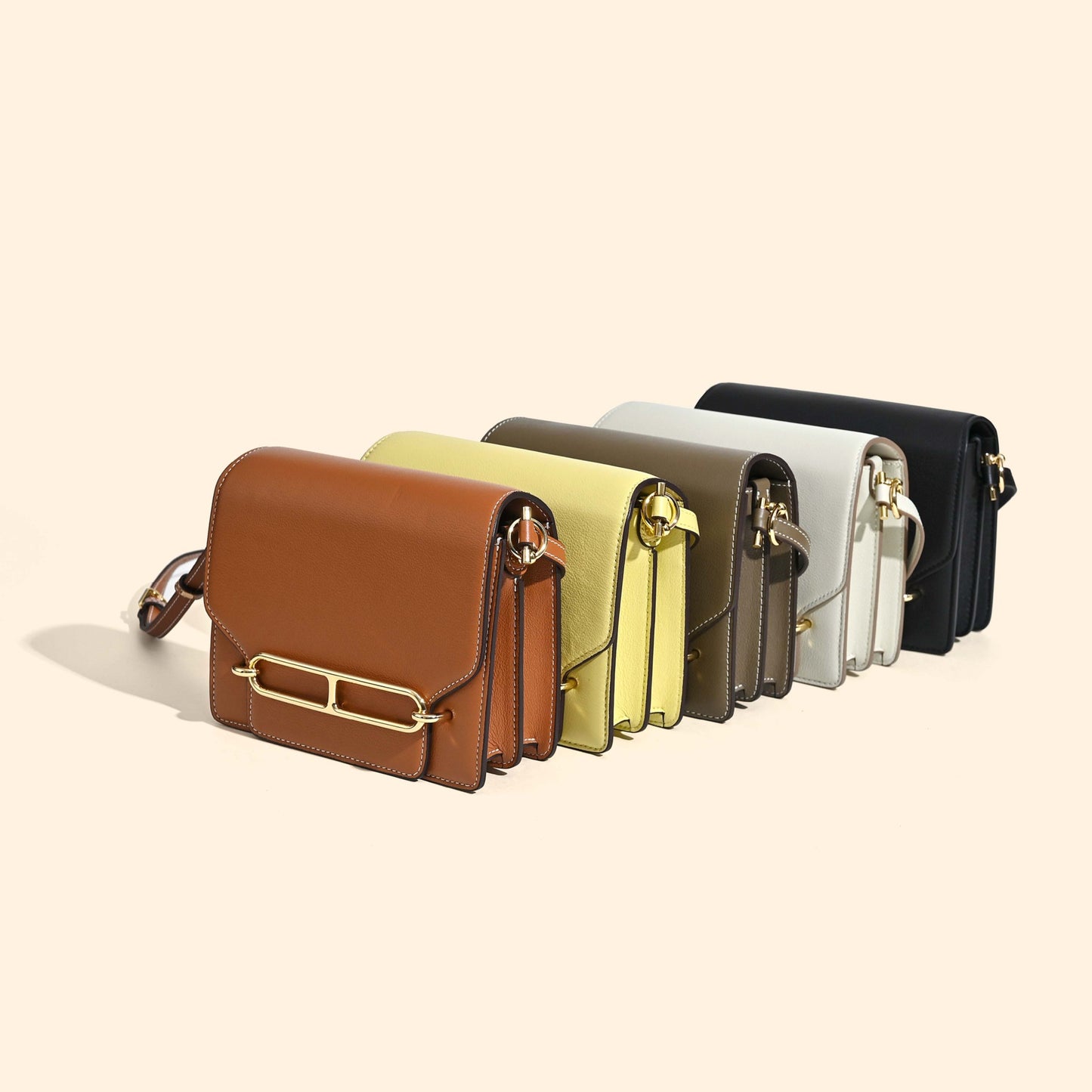 Attractive First Layer Cowhide Retro Temperament Small Square Bags