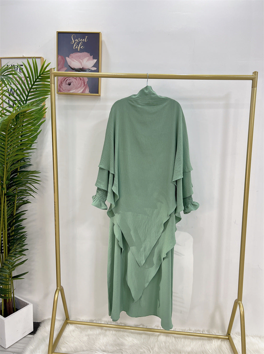 Turkey Solid Color Dress With Headscarf Dresses