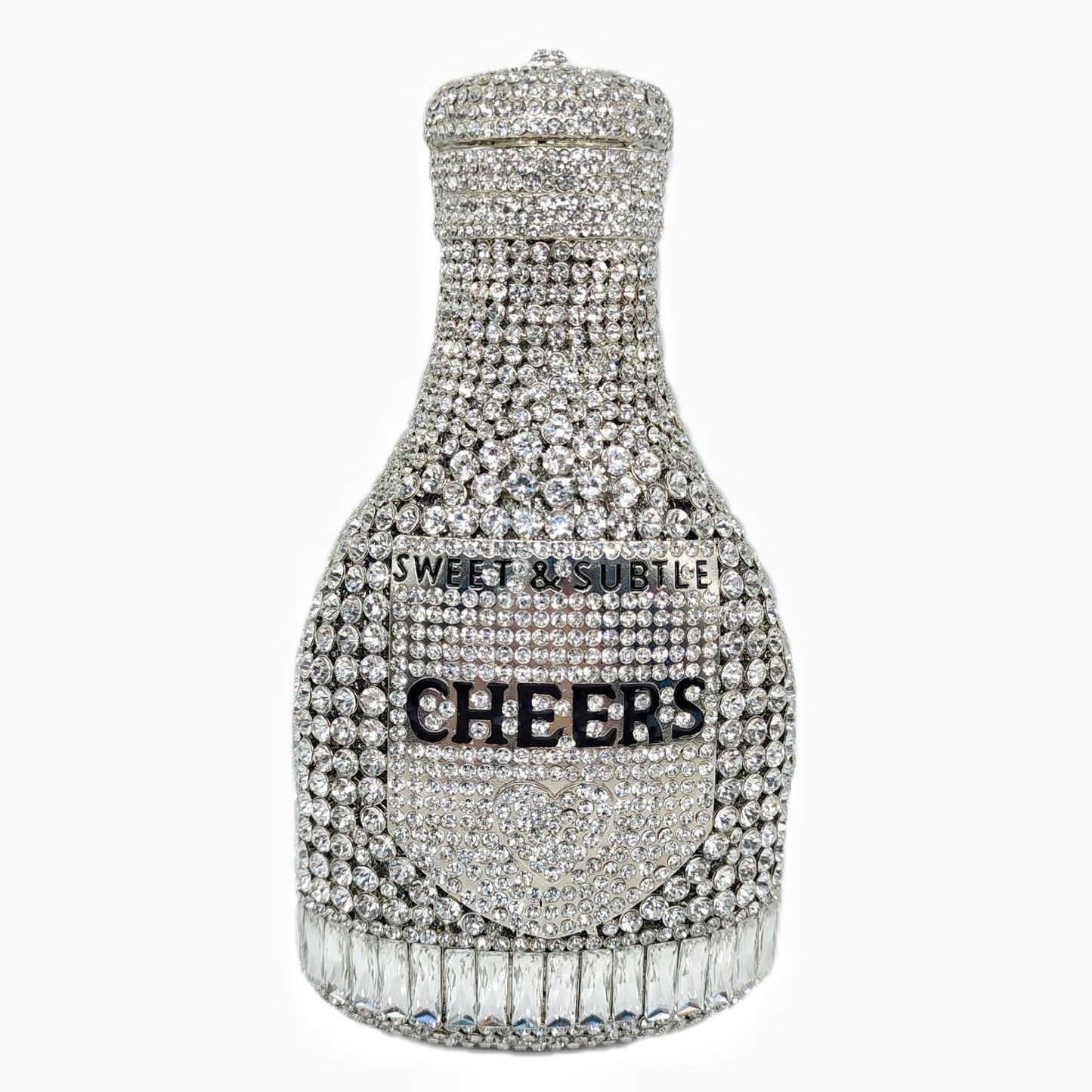 Women's Champagne Bottle Hollow Jeweled Dinner Banquet Evening Bags