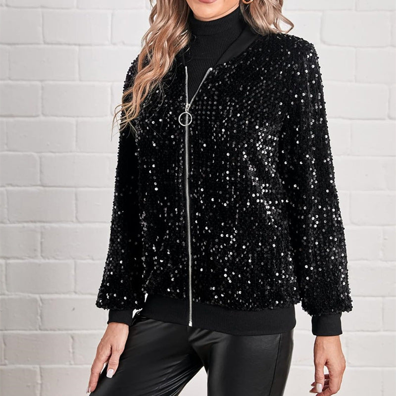 Women's Popular Fashion Elegant Sequins Casual Jackets