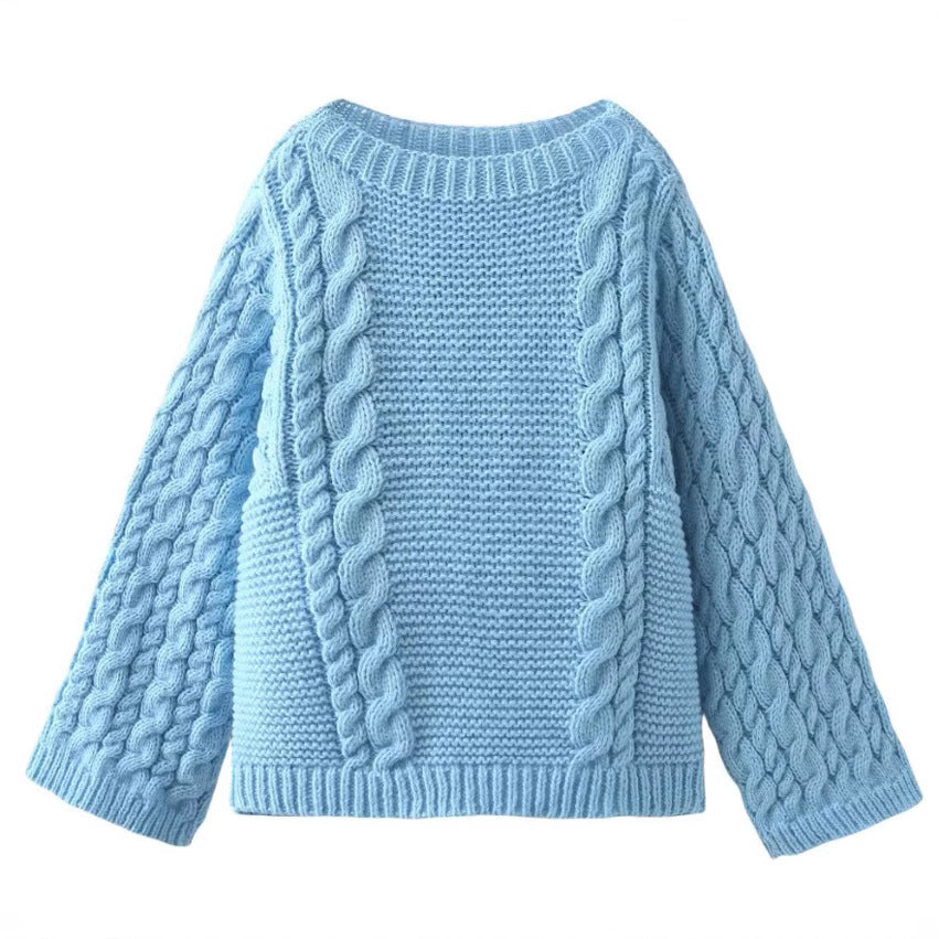 Women's Pretty Flared Sleeves Knitted Loose Sweaters