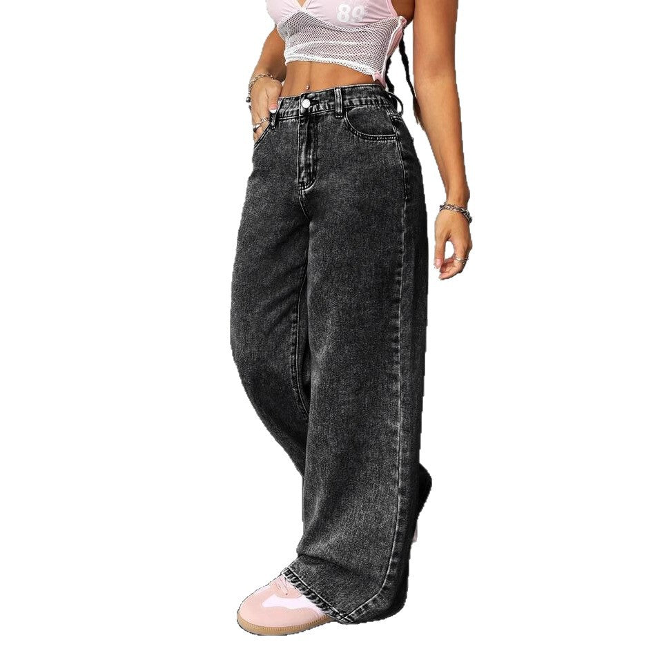 Women's High Waist Fashion Retro Loose Denim Jeans