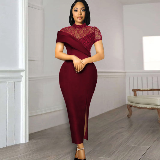 Summer Round Neck Lace Retro Dress Dresses
