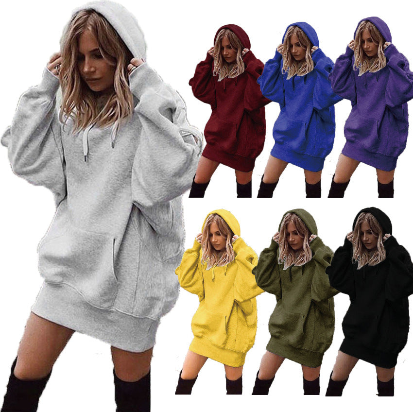 Women's Fashion Solid Color Pullover Loose Fleece Sweaters
