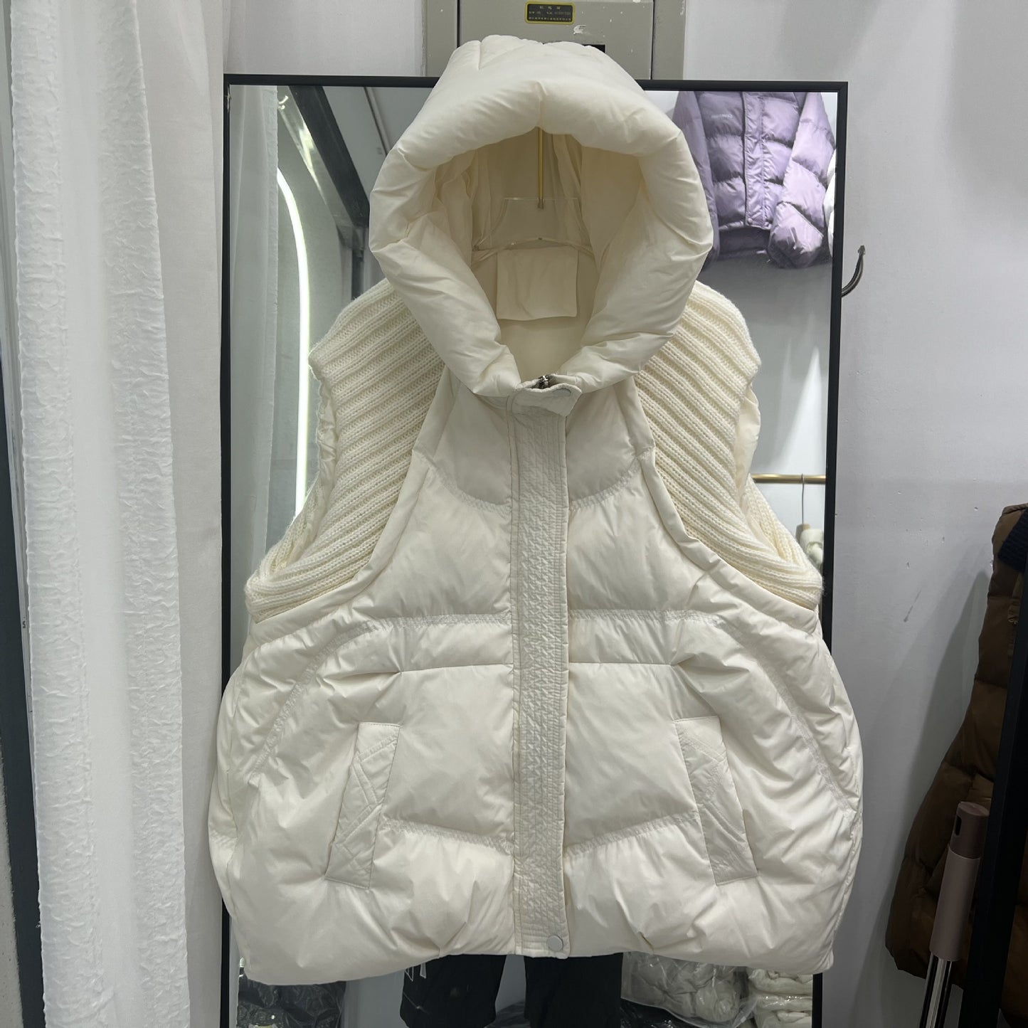 Women's Hood Thick Wool White Duck Korean Jackets
