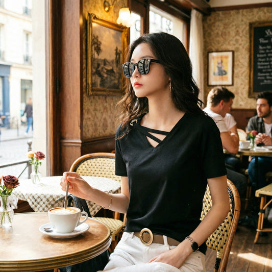 Women's Niche Design Shoulder Bottoming Shirt Inner Tops