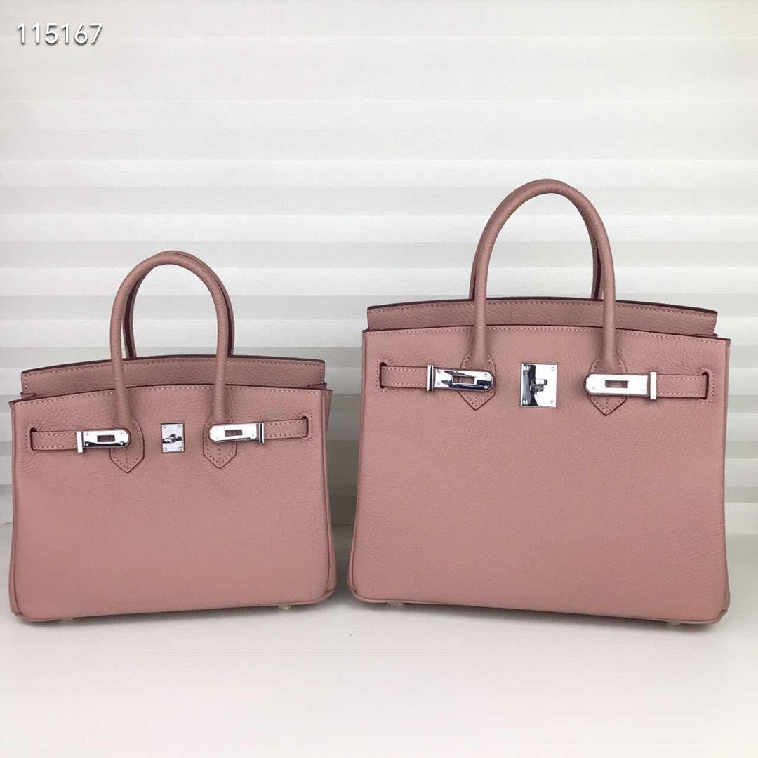 Women's Layer Cowhide Lychee Pattern Leather Kelly Large Handbags