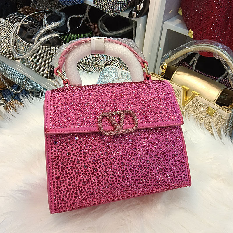 Women's Diamond Rhinestone Flip Retro High-grade Light Crossbody Bags