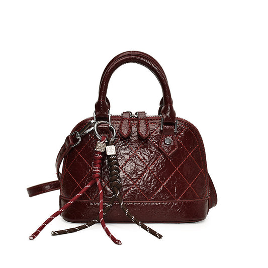Women's Texture Minority Commuter Fashion Rhombus Portable Shoulder Bags