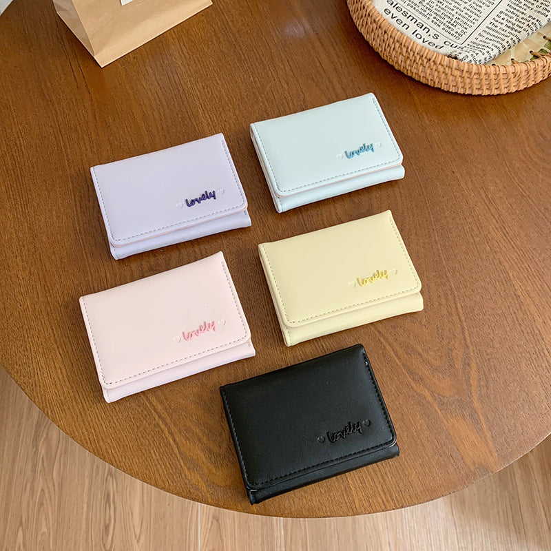 Women's Short Fresh Solid Color Cute Ladies Wallets