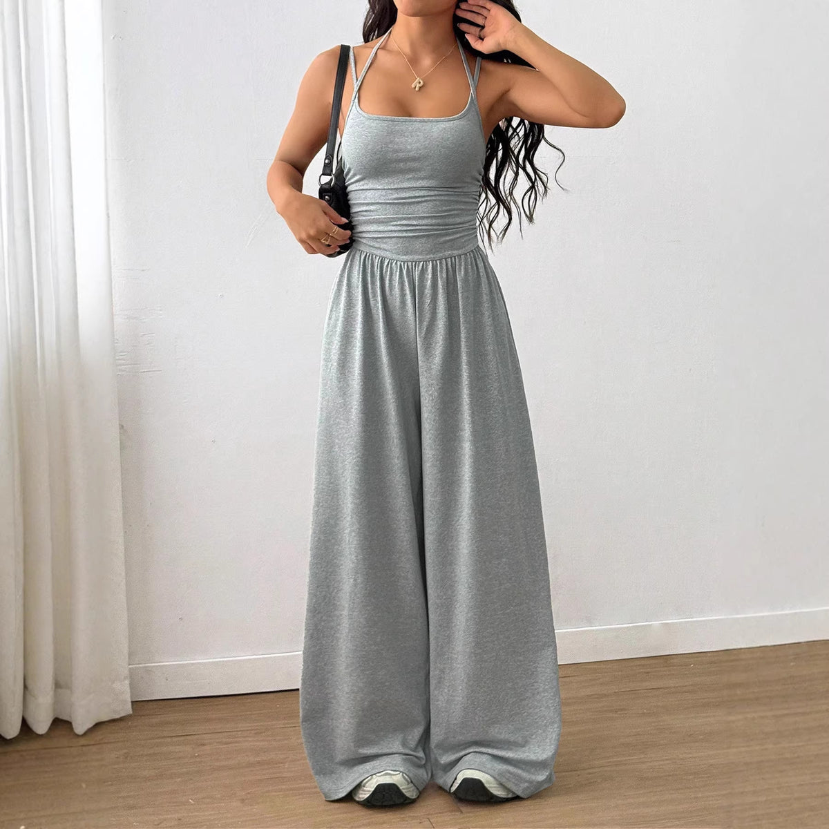 Women's Color Sling Casual Summer Wide Leg Women's Jumpsuit/clothing