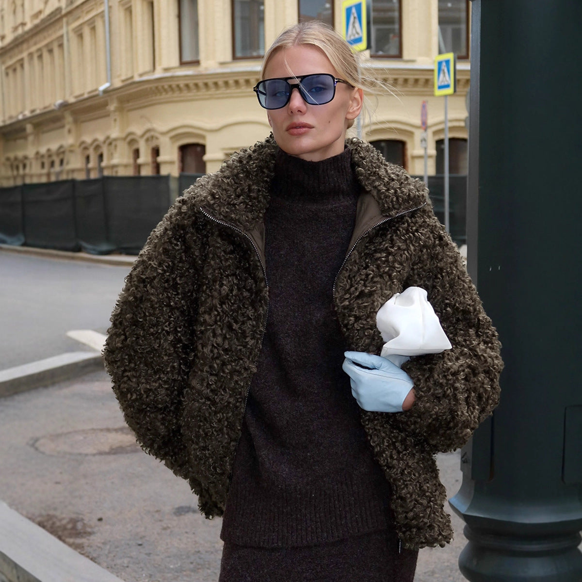 Women's Brown Faux Fur Winter Old Money Coats