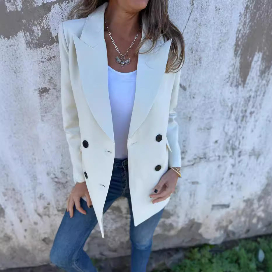 Women's Autumn Solid Color Fashion Long Sleeve Small Suit