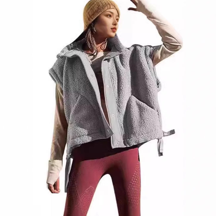 Women's Beautiful Plush Oversized Sleeveless Warm Vests