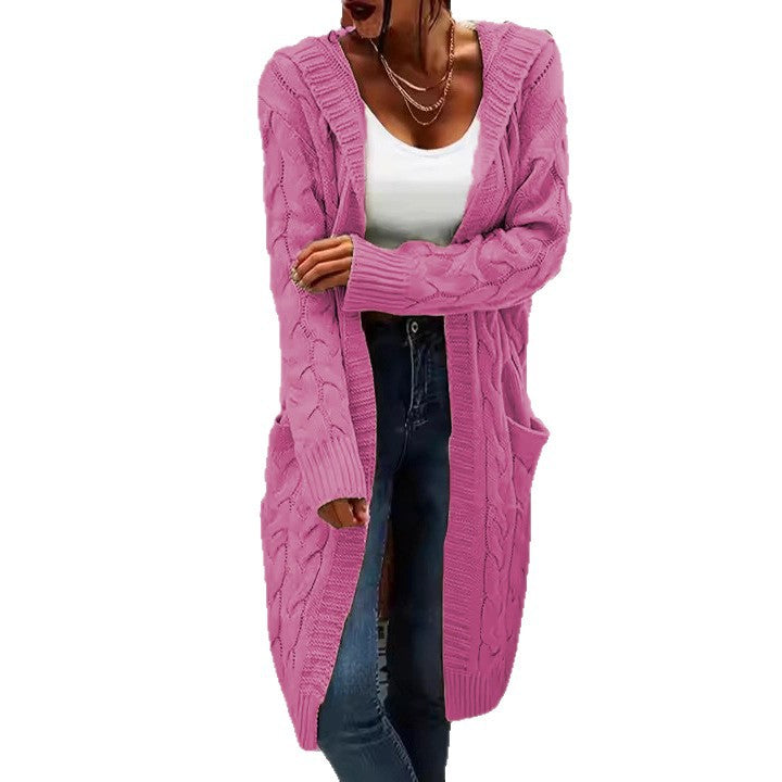 Women's Unique For Long Hooded Knit Knitwear