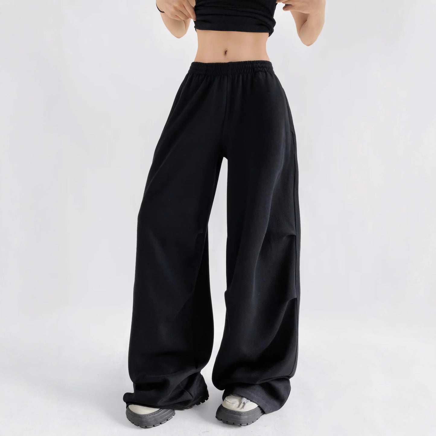 Women's Waist Wide Leg Autumn Elastic Waistband Pants