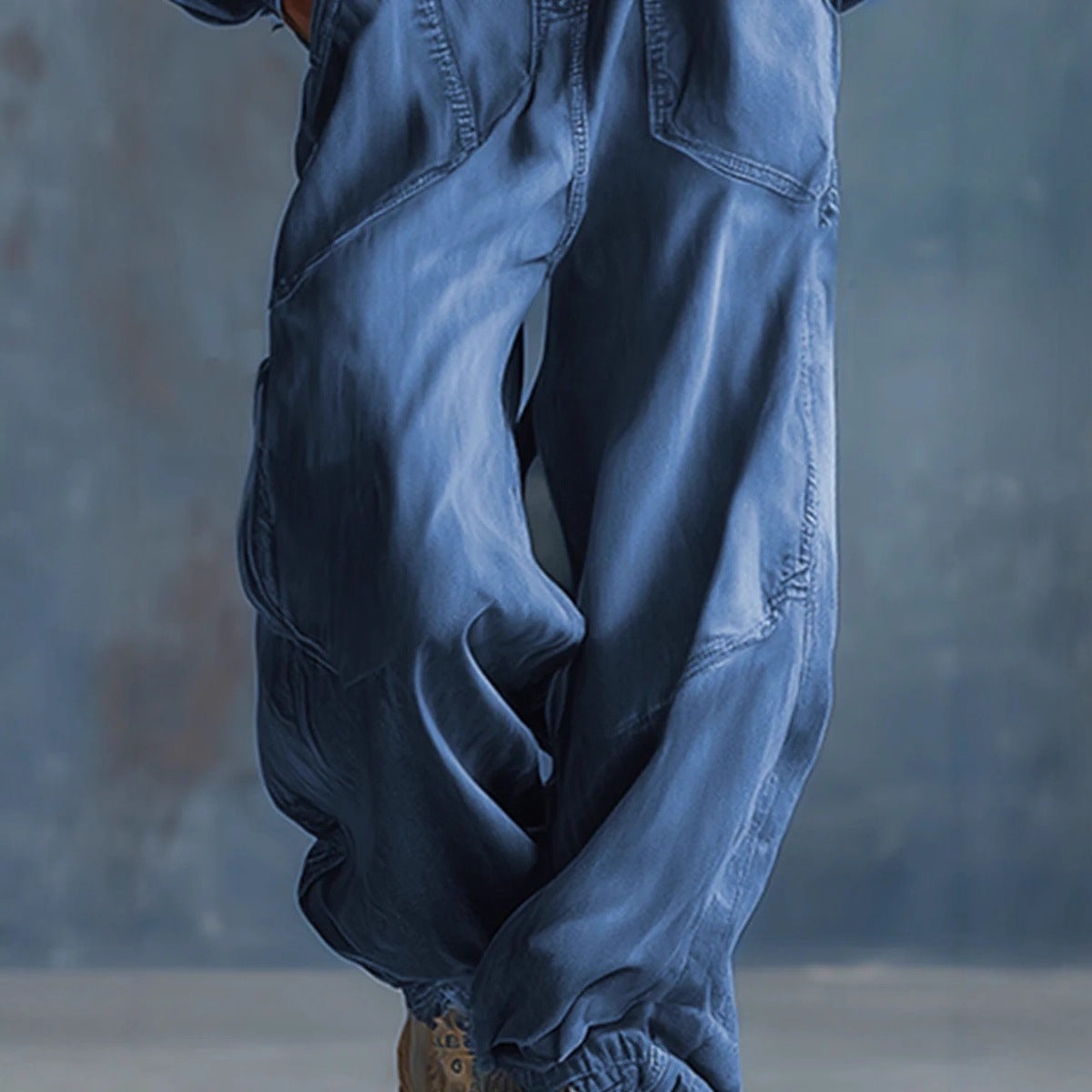 Loose Single-breasted Denim Large Pocket Hooded Plus Size