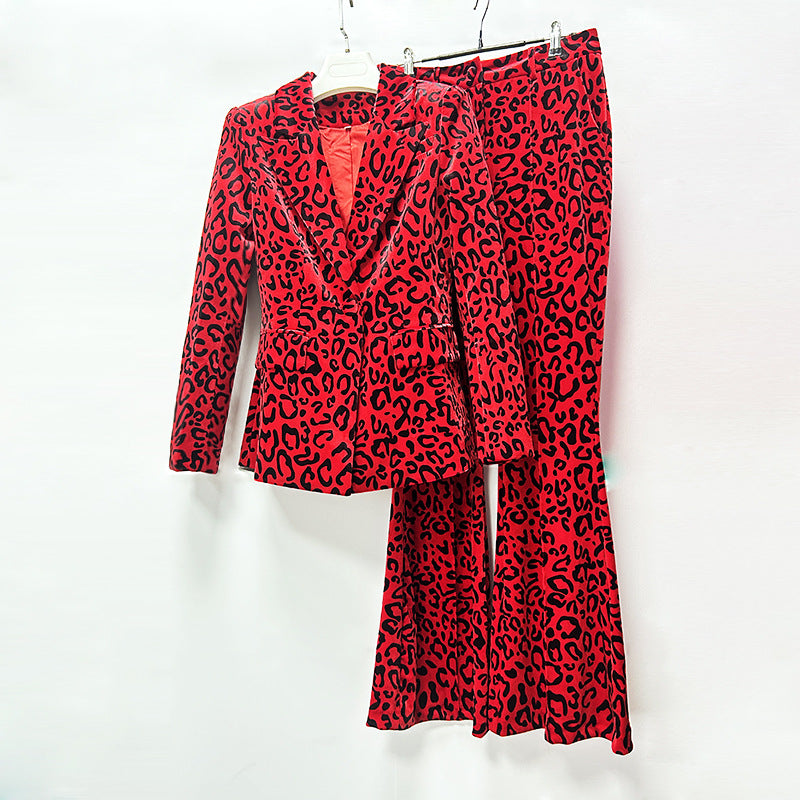 Gold Veet Catwalk Professional Leopard Print Suits