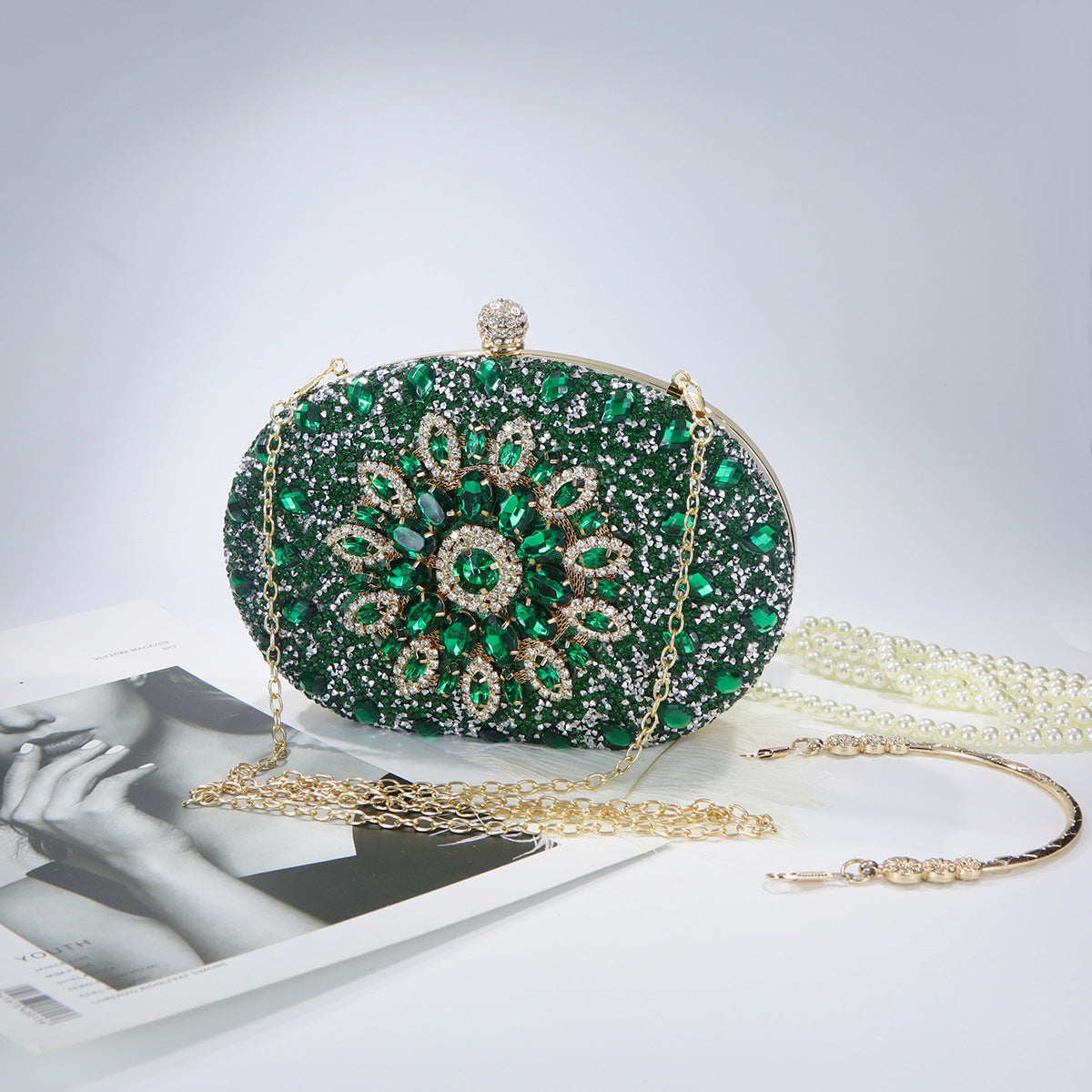 Women's Sunflower Diamond Cheongsam Formal Dress Evening Bags