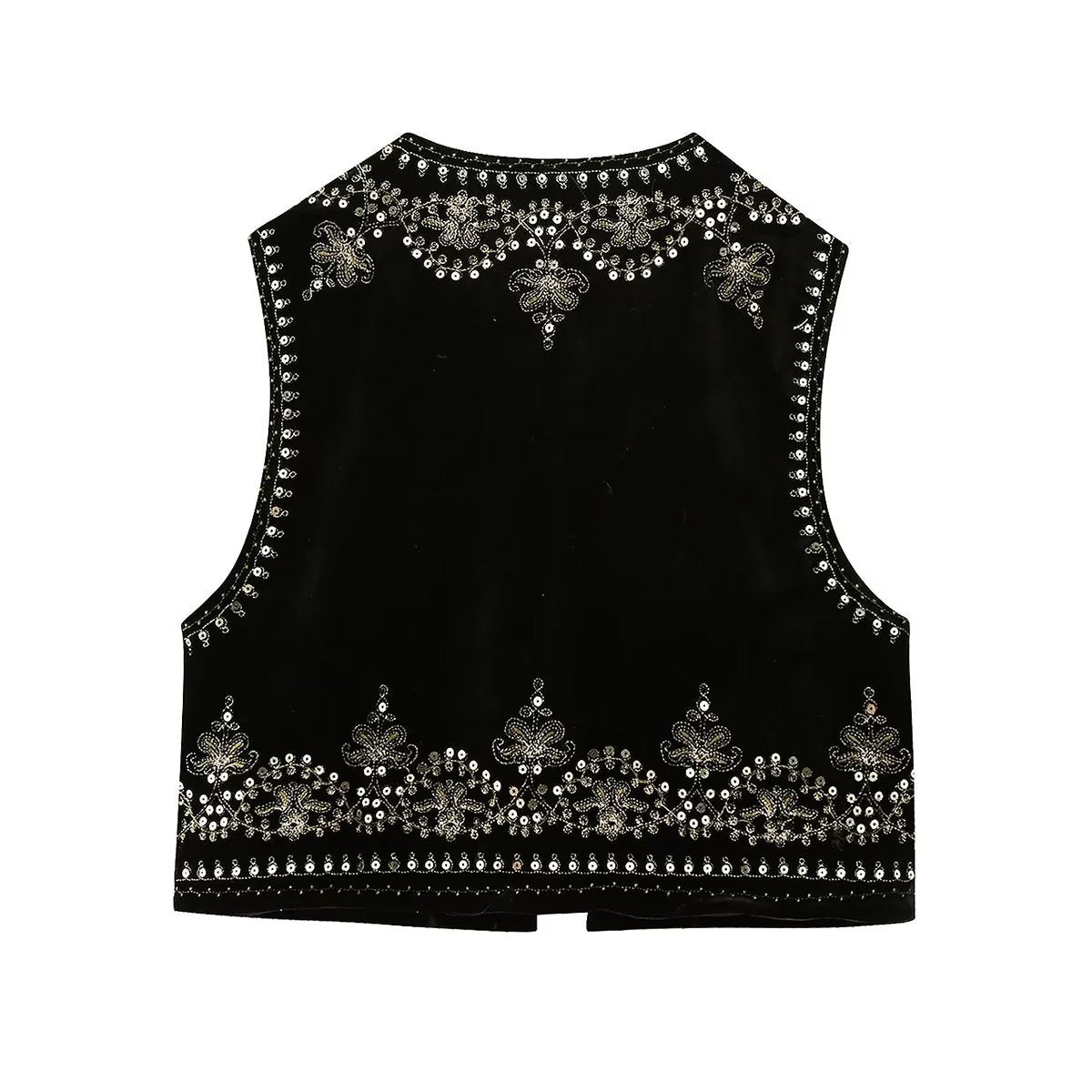 Women's Retro Fashion Casual Embroidered Veet Tops