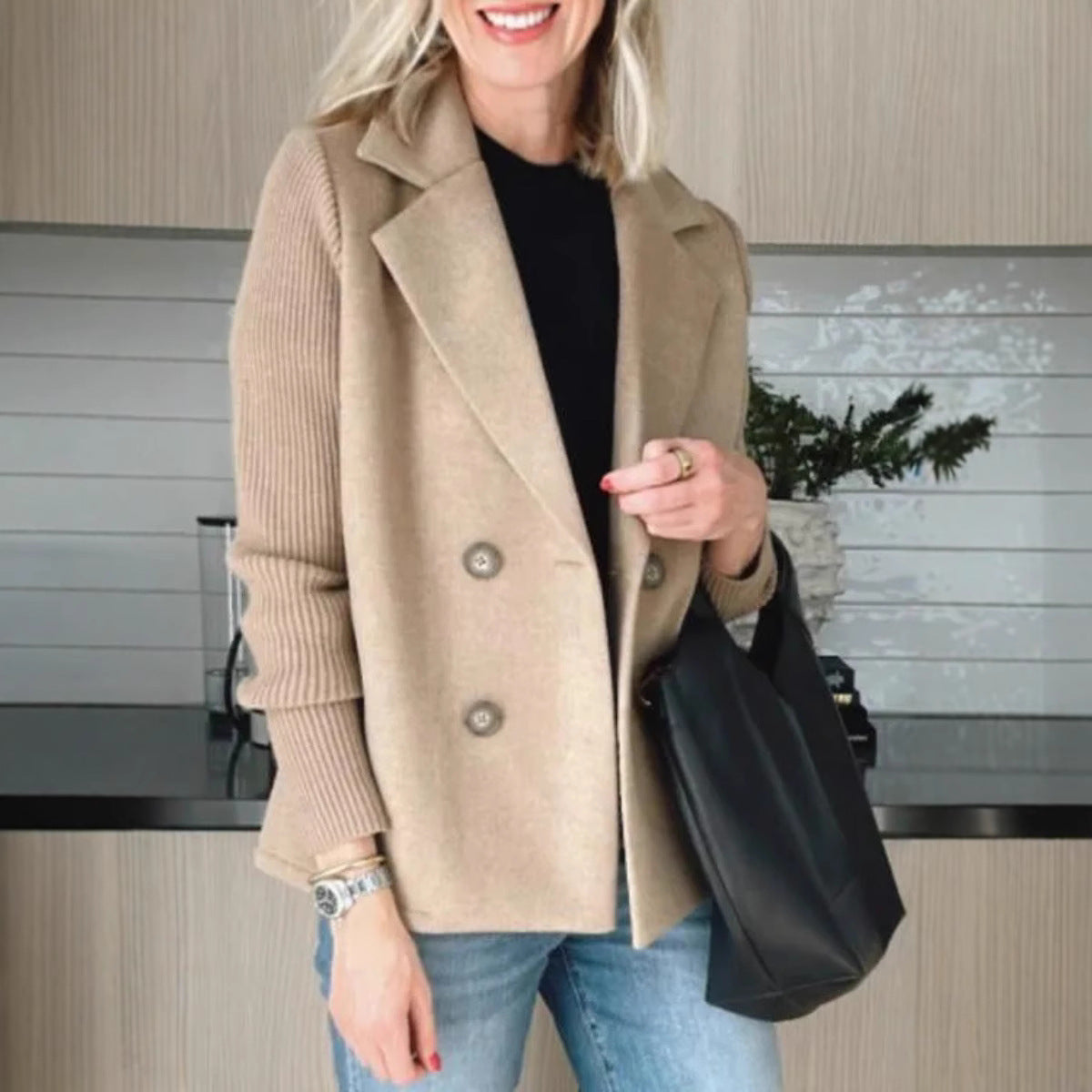 Popular Women's Spring Collar Casual Woolen Tops