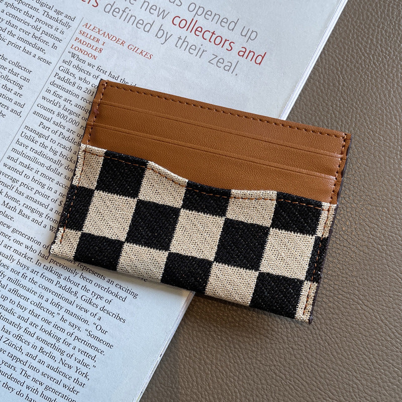 Female Mini Exquisite Canvas Fashion High Card Holder