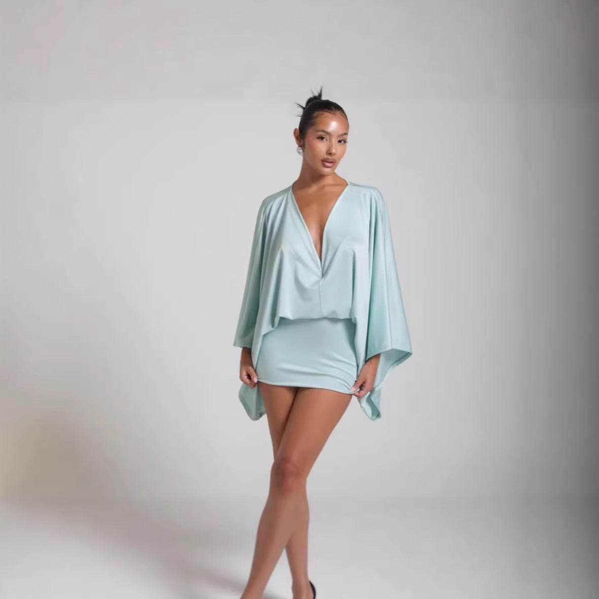 Women's Summer Solid Color Stitching Casual Dress