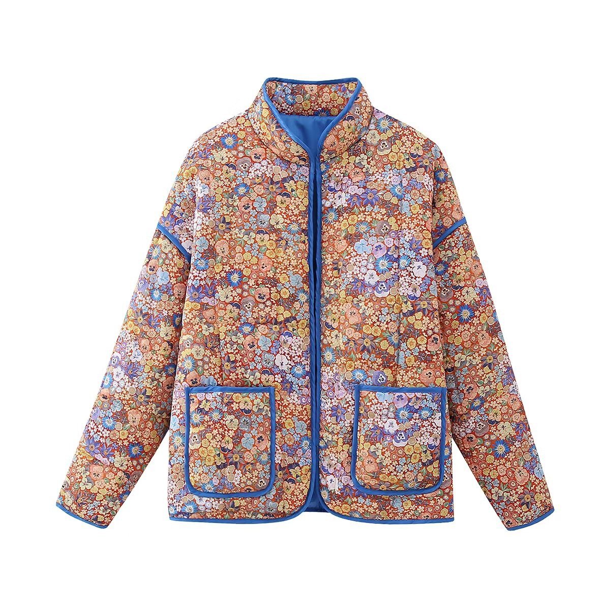 Women's Street Fashion Printed Casual Quilted Jackets