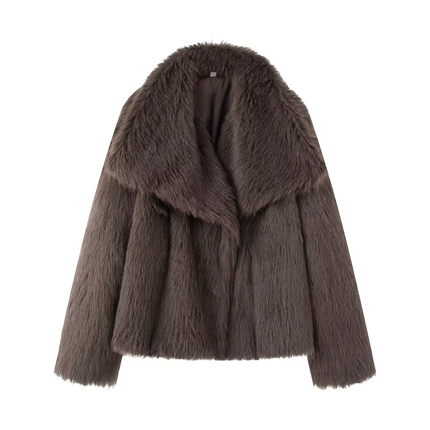 Women's Fashion Casual Imitation Fur Elegant Lapel Coats
