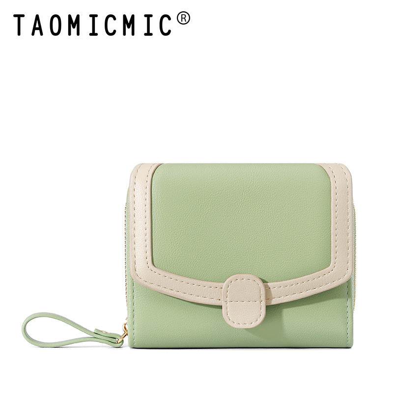 Women's Stylish Sweet Short Zipper Folding Bags