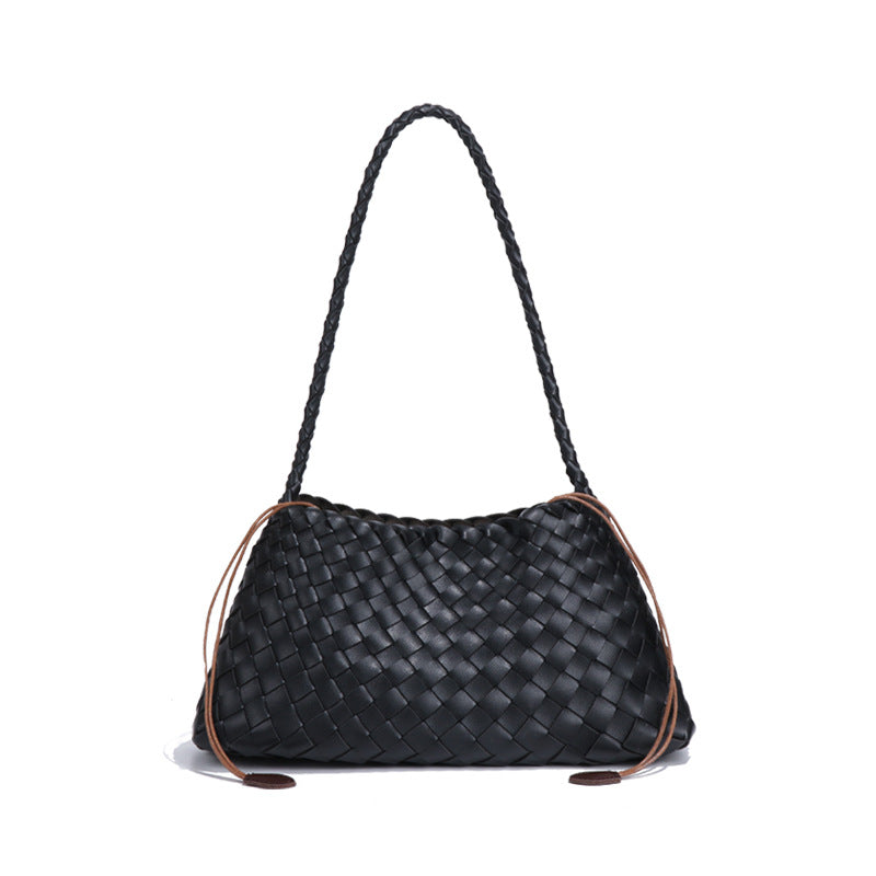 Women's Live Single Fashion Woven Underarm Retro Shoulder Bags