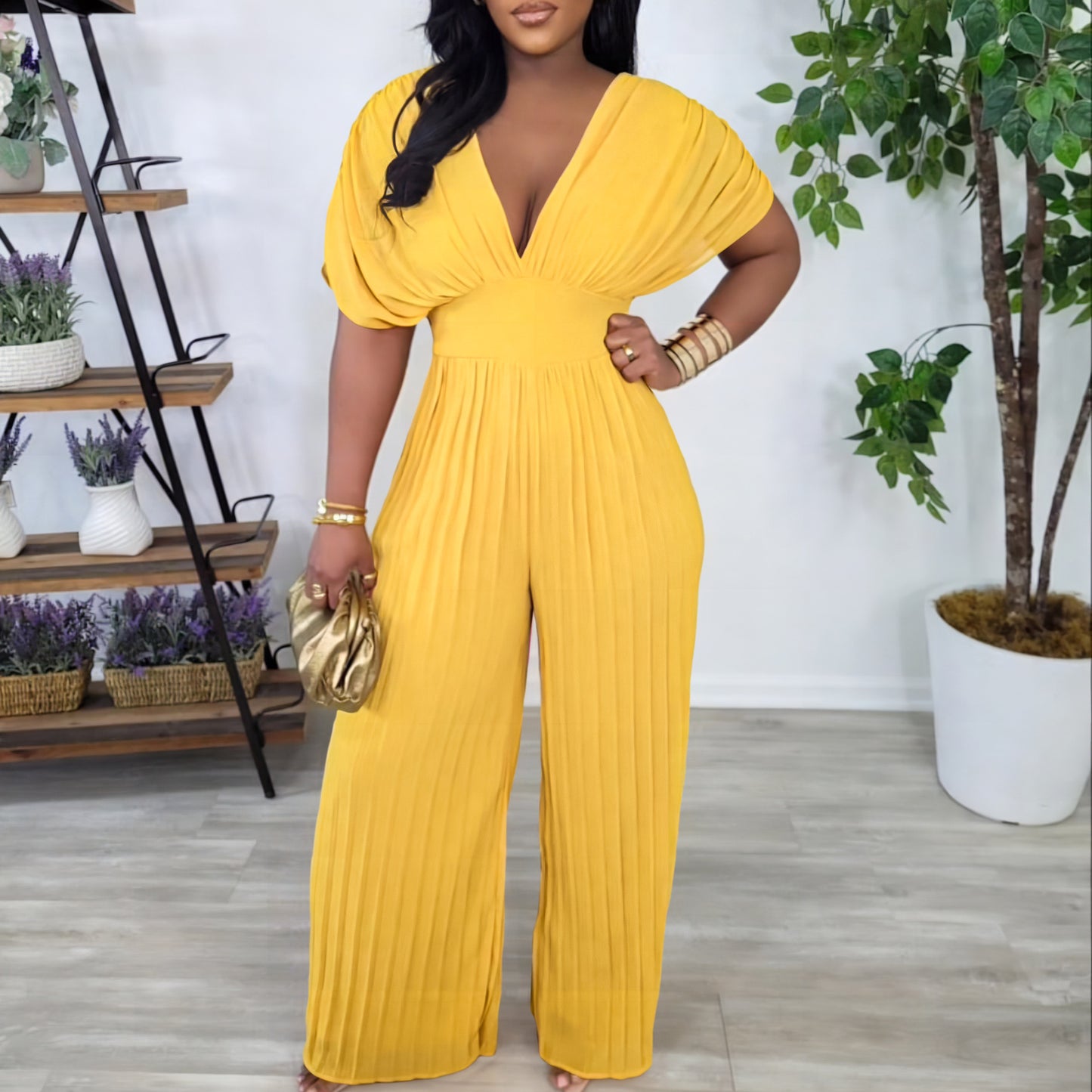 Fashion High Waist Pure Color Sexy Jumpsuits
