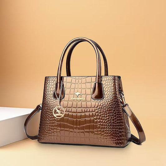 Classic Women's Kangaroo Patent Leather Glossy Handbags