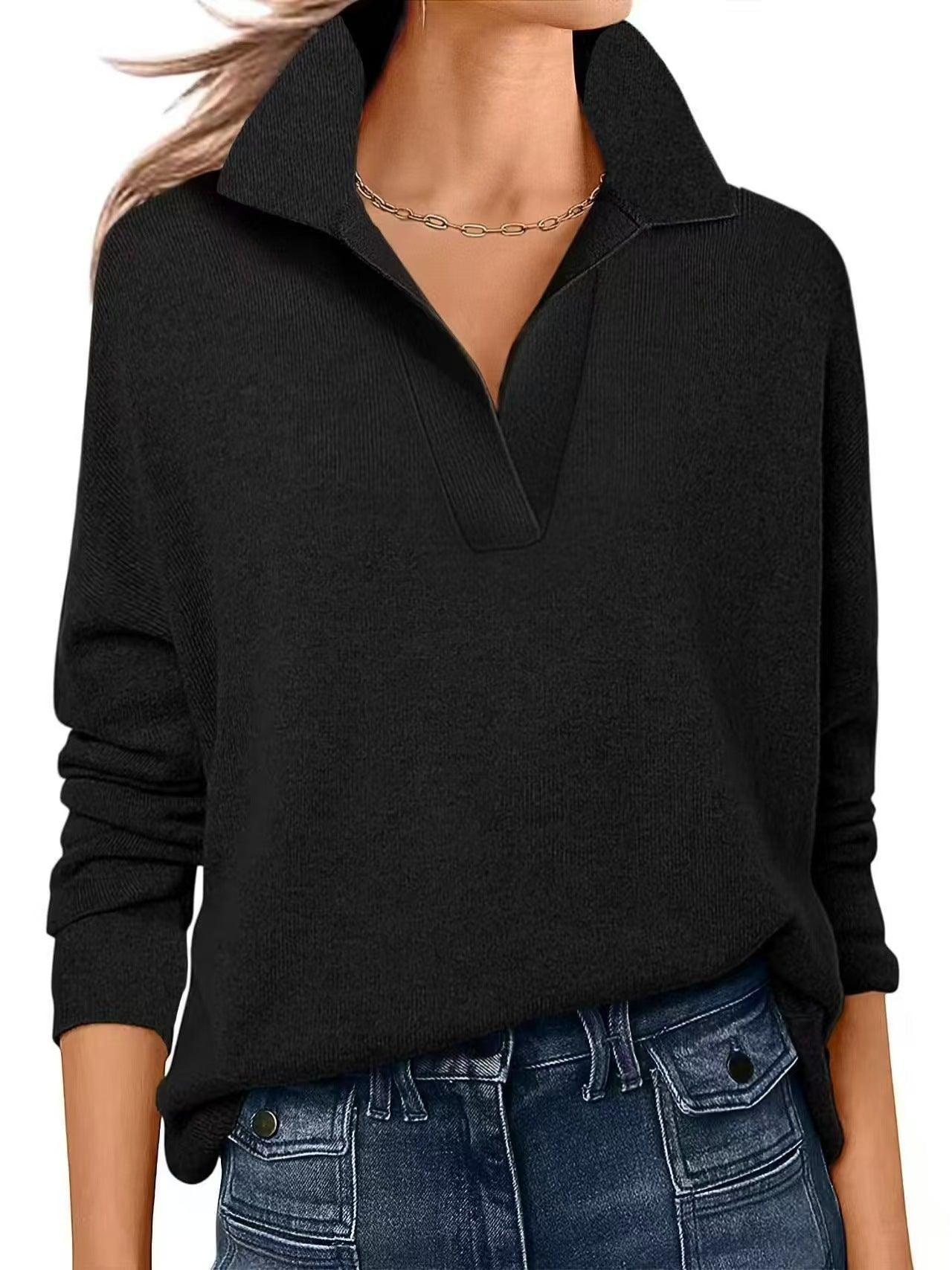 Women's Solid Color Long Sleeve Loose Fashion Tops