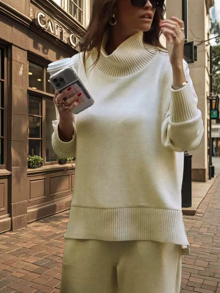 Spring Solid Color Round Neck Loose Suits