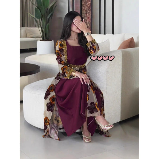 Muslim Printed Dress Chiffon High-grade Tight Dresses