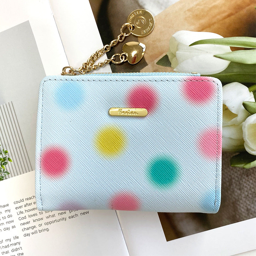 Women's High-grade Korean Style Love Pendant Short Ladies Wallets