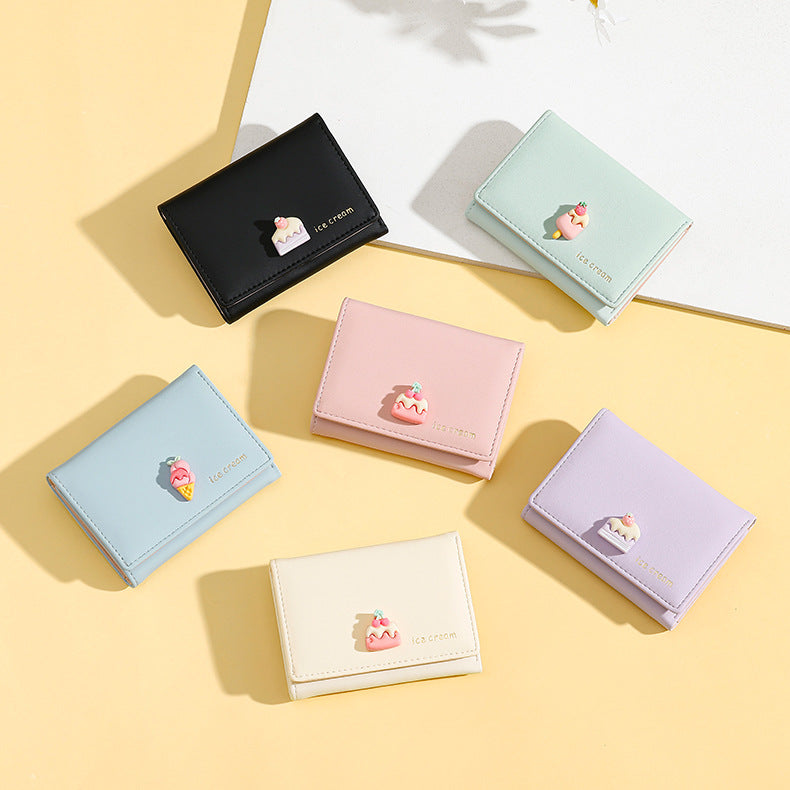 Women's Style Cute Short Trendy Cartoon Leather Ladies Wallets