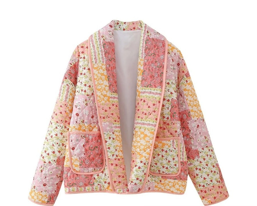 Women's Pretty French Retro Pattern Print Coats