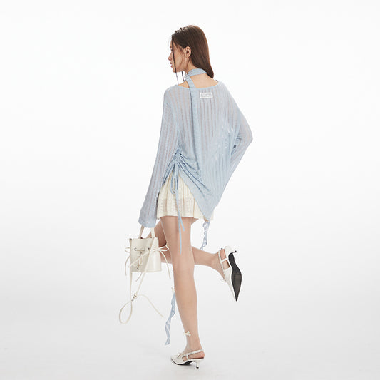 Women's Loose Design Pure Desire Long Sleeve Sun Protective Thin Tops