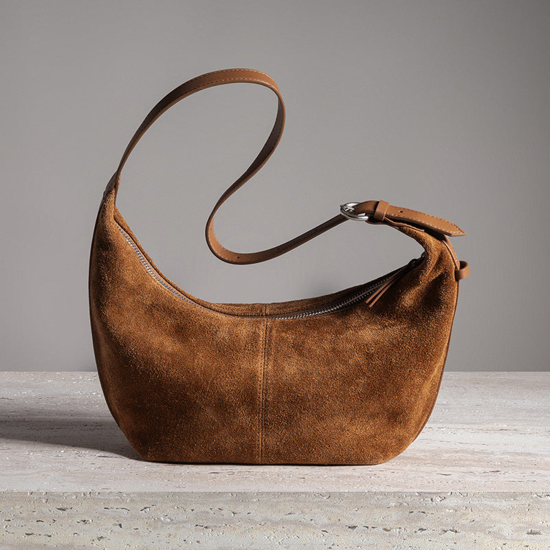 Women's Underarm Retro Style Suede Matte Crossbody Bags